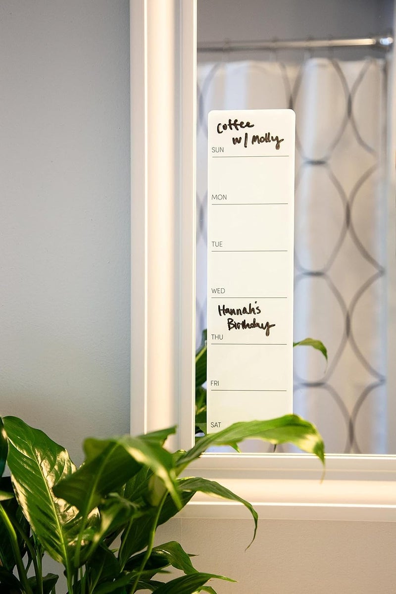 Three by Three Seattle 3.5 x 14 Inch Frameless Peel and Stick Dry Erase Weekly Planner for Office, Home, or School DÃ©cor (White) - Image 3